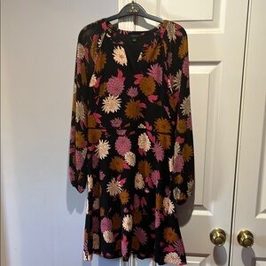 Ann Taylor Pink and Purple Long Sleeve Sundress